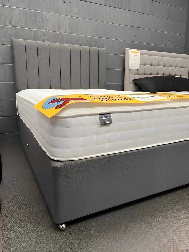 image for Unused Bed - Divan Double bed Base With headboard & Mattress -Today Delivery 