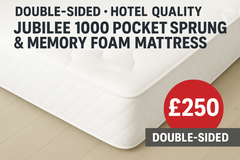 Hotel Quality Double Jubilee 1000 Pocket Sprung & Memory Foam Mattress