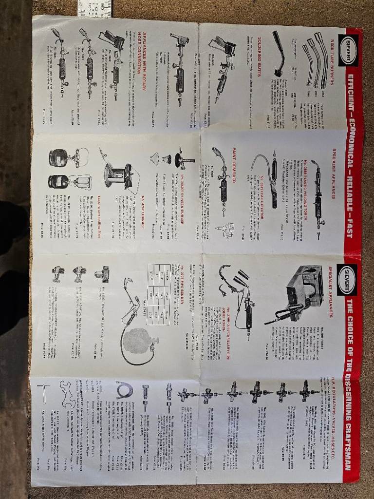 Sievert Gas Blow Torch Handle and Assortment of Burners and attachments