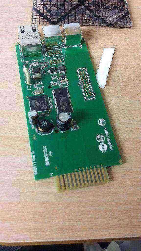 Green Circuit Board with USB Ports – Appears Good Condition