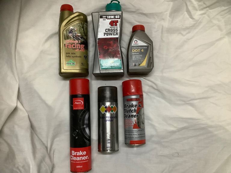 Collection of Motorcycle Racing oils, Dot4 Brake Fluid etc. Job Lot