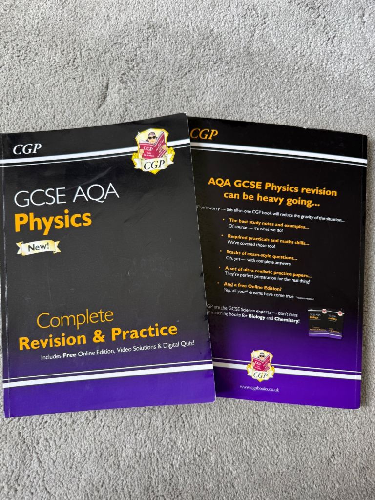 GCSE AQA Physics CGP Revision Guides and Flashcard
