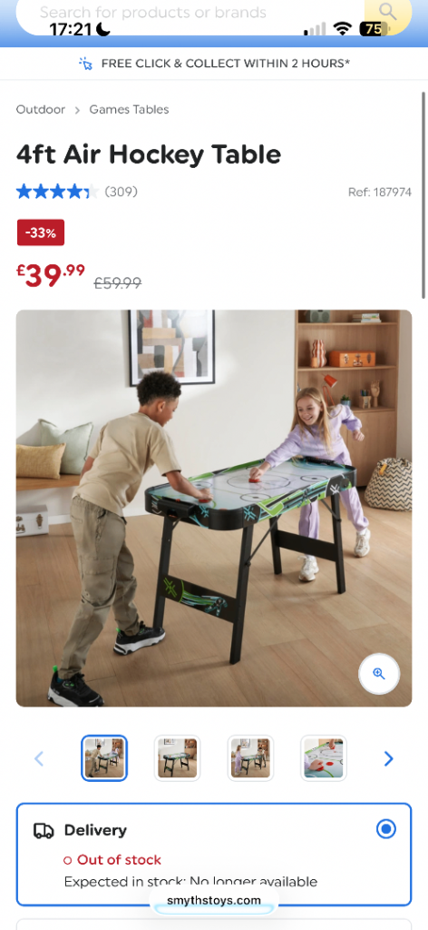 Air Hockey Table – Good Condition, Compact Size
