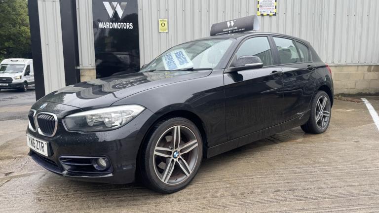 BMW 1 SERIES 2.0 118d Sport Diesel Black 5dr SATNAV+LOW TAX+7 STAMPS 2016