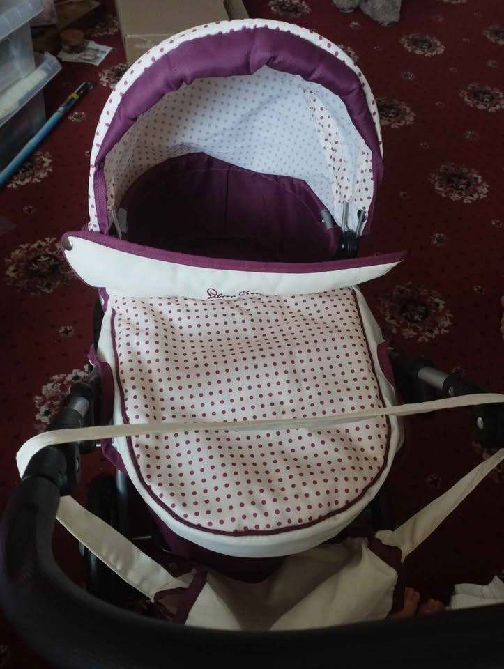 image for Dolls pram, moses basket and accessories