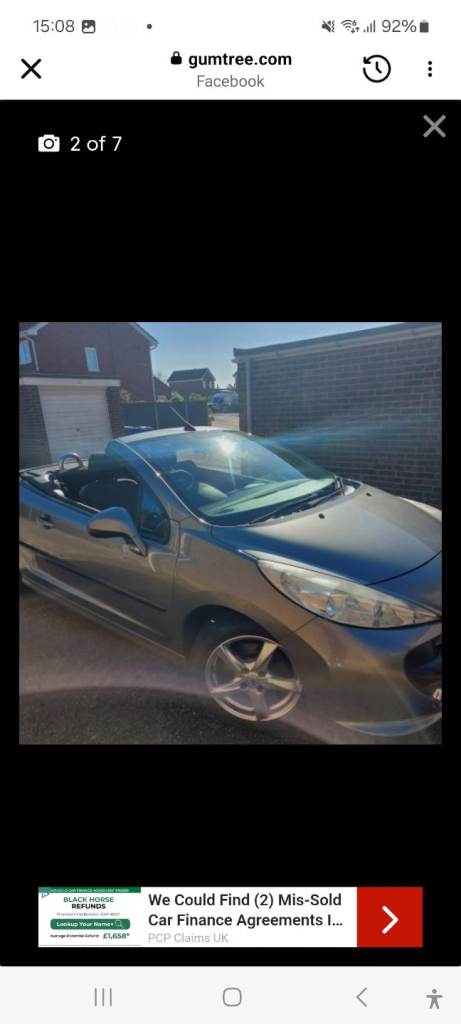 Peugeot silver convertible for summer 