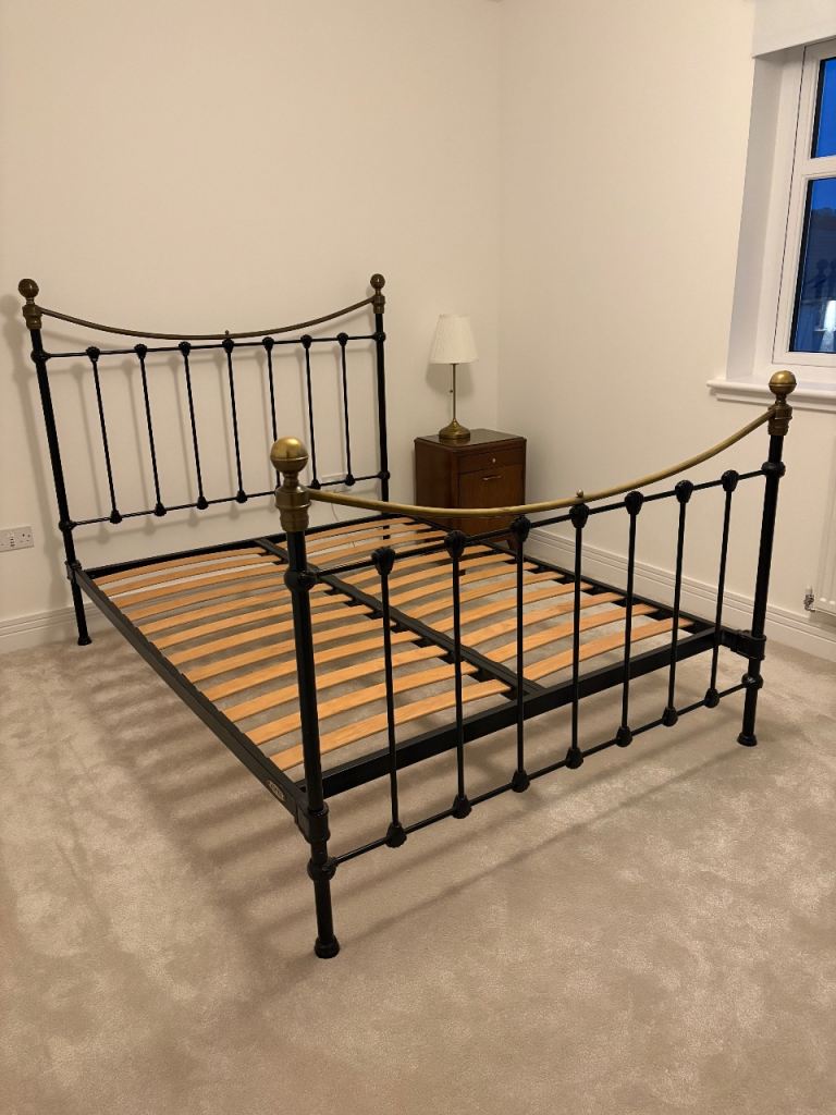 Steel framed double bed