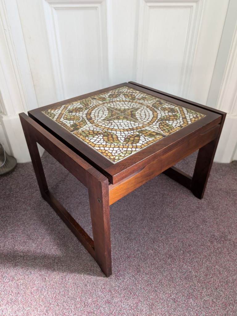 Vintage Danish Style Tiled Side Table 