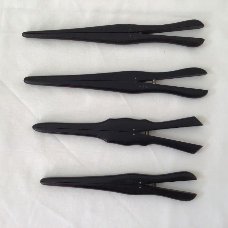 Antique Solid Ebony glove stretchers job lot of 4