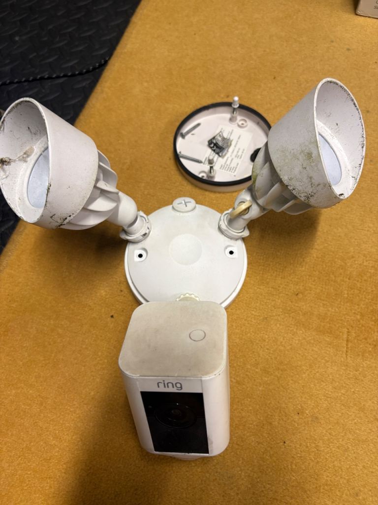 Ring floodlight camera in white