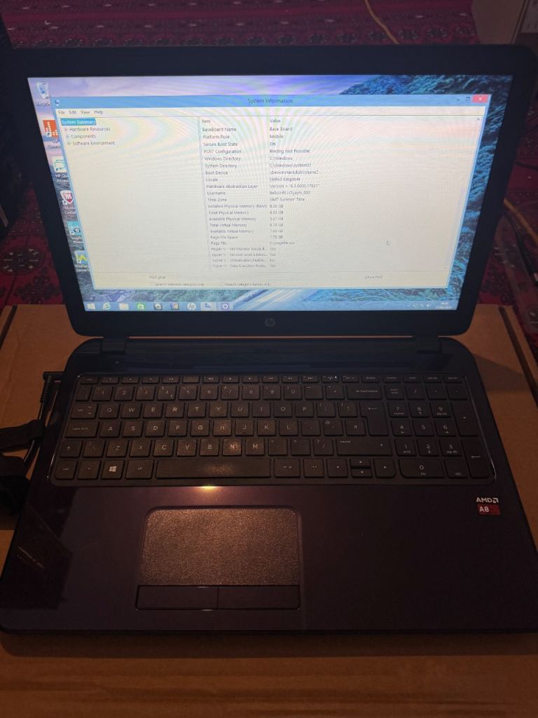 HP 15 NOTEBOOK PC - 1TB MEMORY- 8 GB RAM - AMD / A8 £60