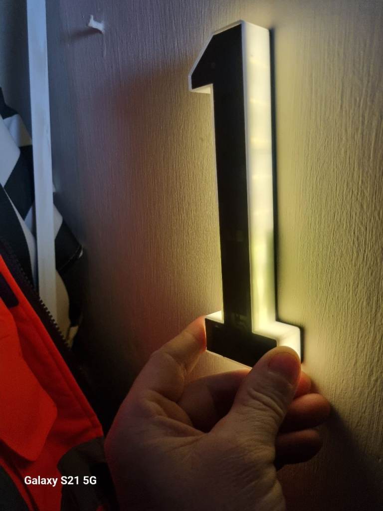 LED House Number 1 – Light Up for Door