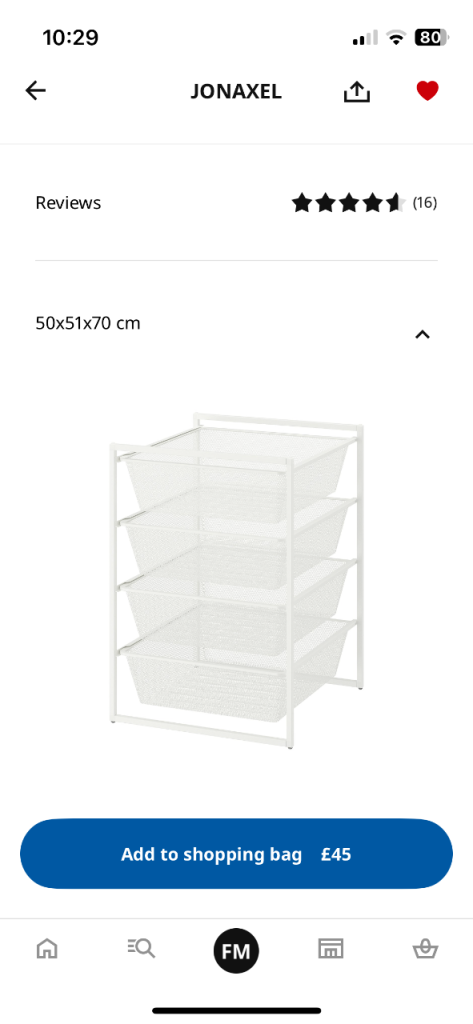 IKEA jonaxel storage combination / white drawers