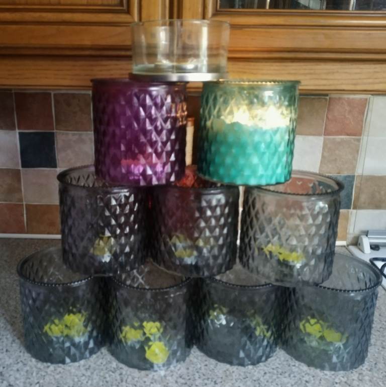 11 CANDLE HOLDERS - 7 SAME SIZE PLUS 2 OTHERS (SEE DESCRIPTION BELOW)