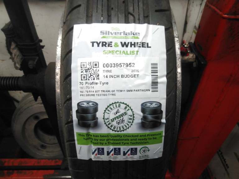 165 70 R14 85t Trianlge Tem11 5mm Partworn Pressure Tested Tyre