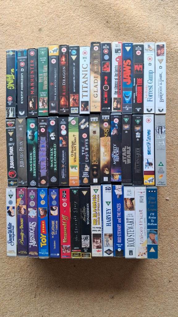 44 VHS Tapes – Various Films, Good Condition