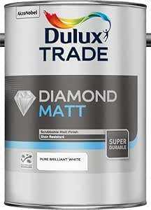 image for Dulux Trade Diamond Matt Emulsion Paint Pure Brilliant In White 5L