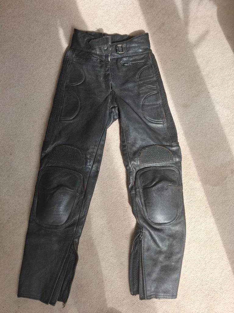Leather biker trousers 