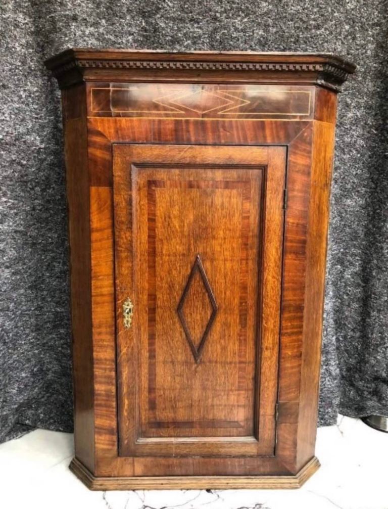 Lovely original antique corner cupboard