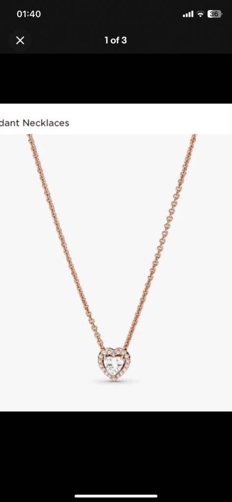 Pandora sparkling heart necklace