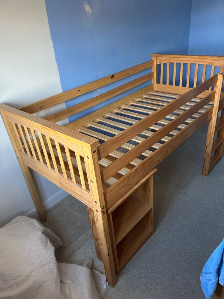 Single Cabin Bed with Chest of Draws and Shelf Unit