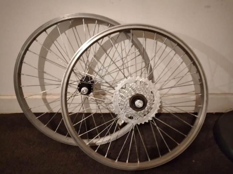 Pair 20 inch bike wheels