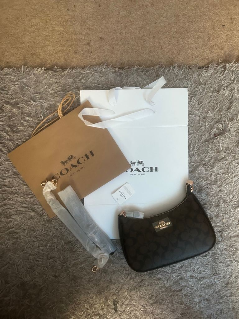 Coach Signature Canvas Shoulder Bag - Brown