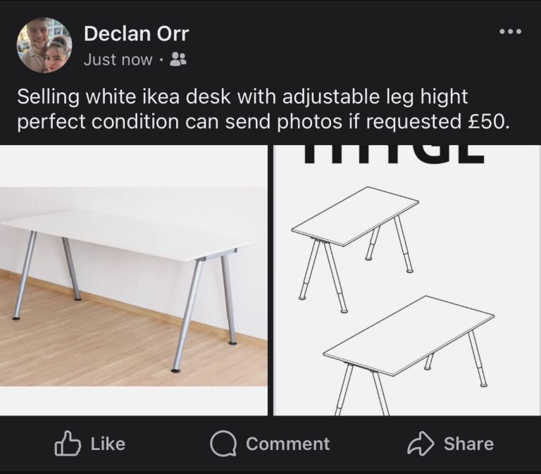 image for IKEA desk 