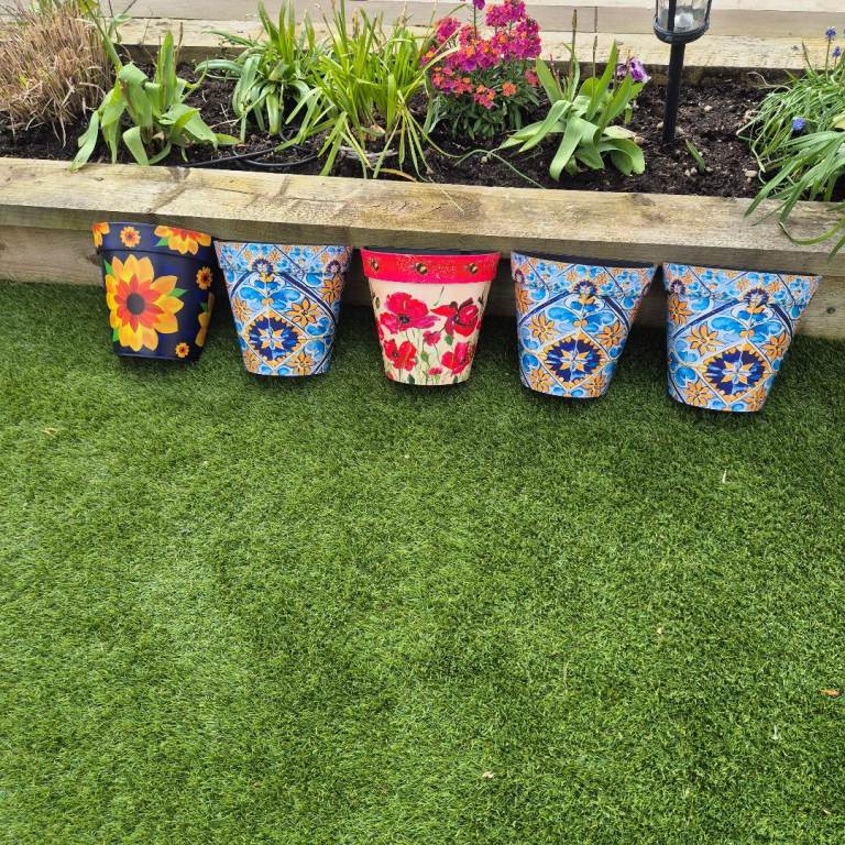 Five New Wall Hanging Planters - Multicoloured Floral Designs