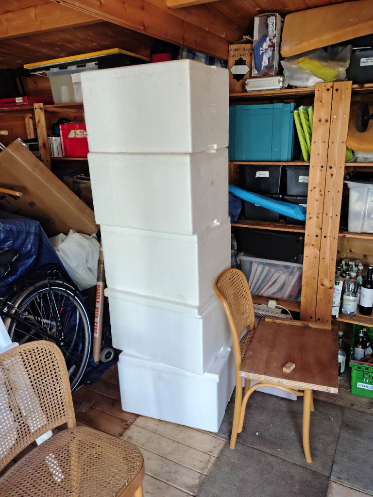 6 Large white cool boxes