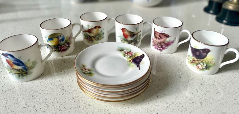 Royal Worcester “Best-Loved Birds” Cup & Saucer Set (1996, Compton & Woodhouse)