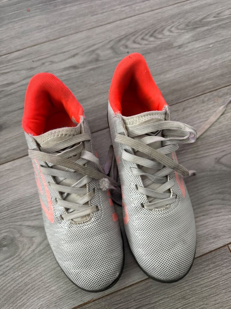 Umbro Astro Turf Trainers – Grey and Orange, Good Condition