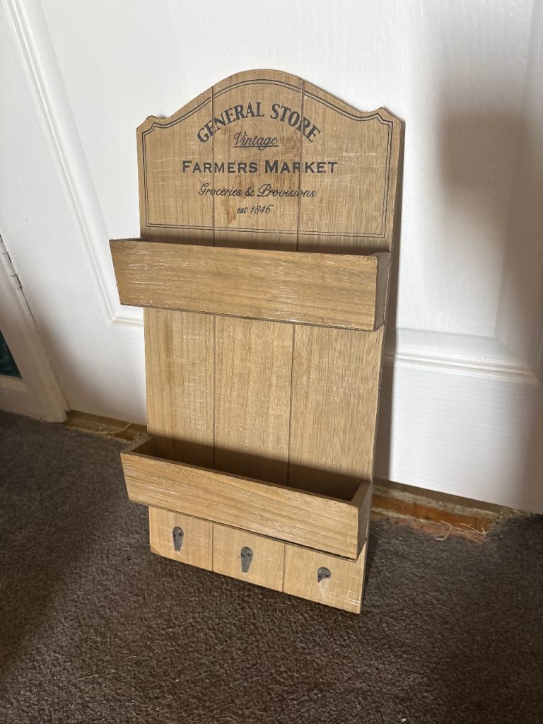 Wooden General Store Key Holder & Storage Unit