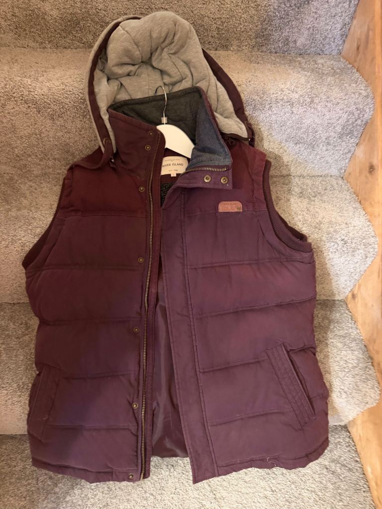 River Island purple gillet body warmer size L
