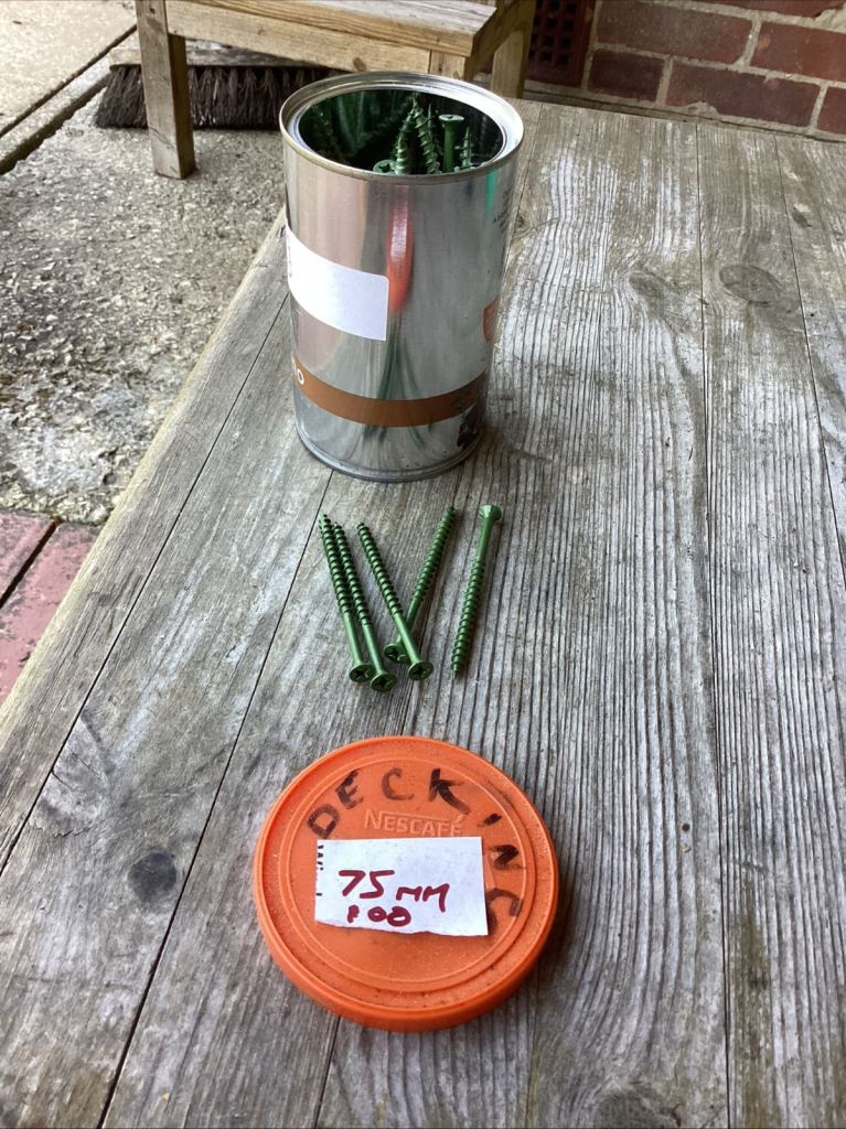 100 decking screws. 65mm