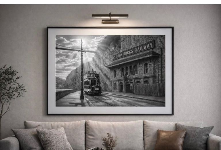 Large Framed Clifton Rocks Railway Print – A1 – Bristol