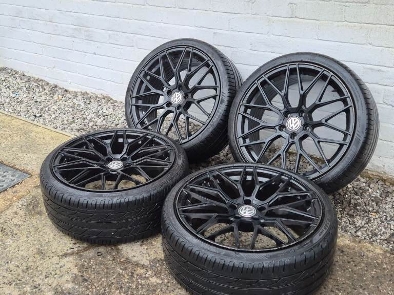 🌟Vw 19 Inch Alloy wheels 5x112 with MATCHING TYRES 7M++ GOLF GTD/GTI/R CADDY AUDI PASSAT 