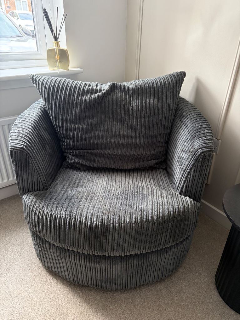Charcoal Swivel Armchair