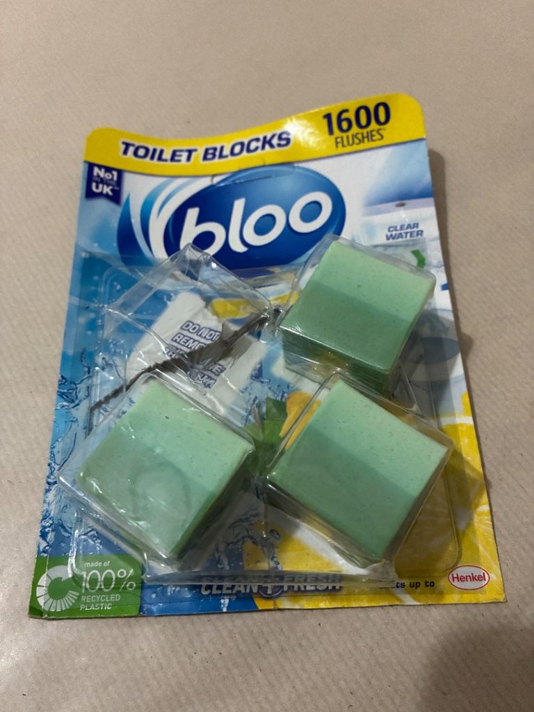 Bloo Toilet Blocks Pack of 3 Toilet Limescale Remover Cistern Block Toilet