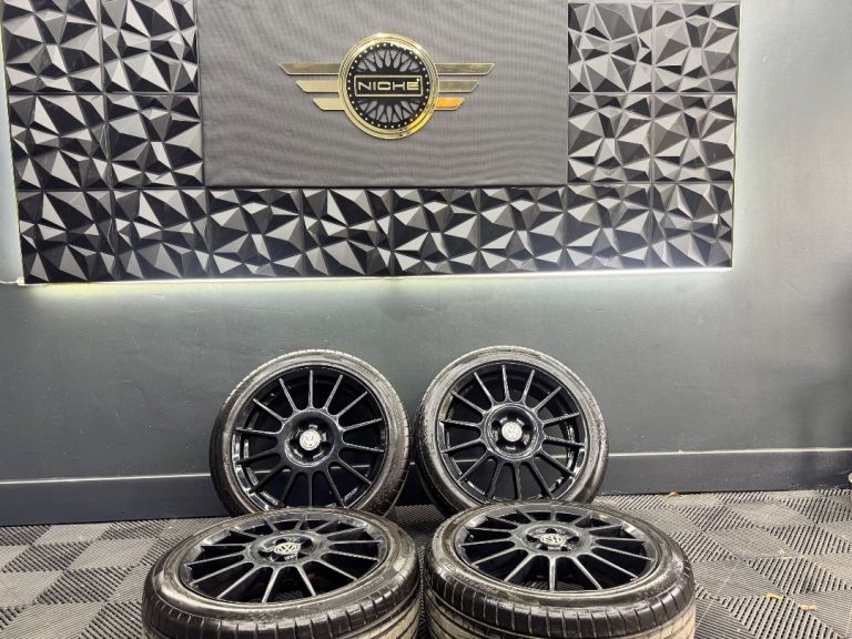 17” inch vw polo alloys wheels 5x100 gti skoda fabia seat ibiza gloss black