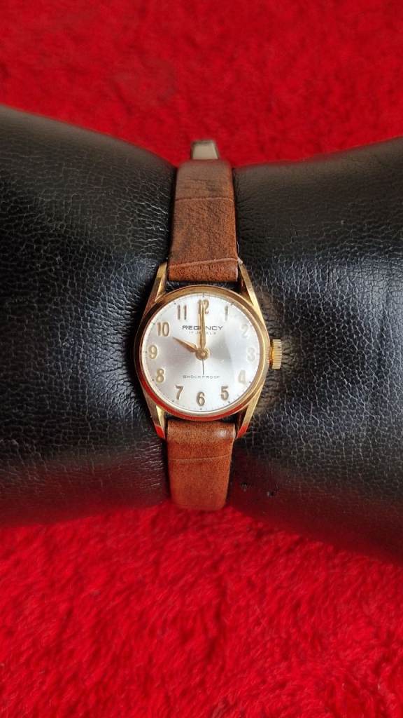 Vintage Regency 17 Jewels Manual Wind Watch Shockproof Gold Tone