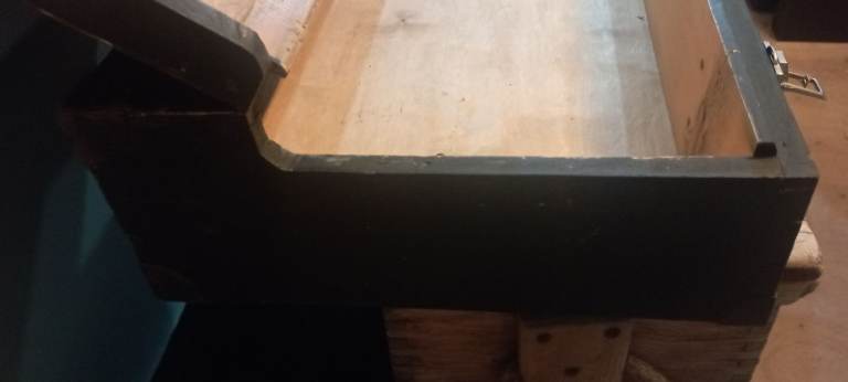 image for Large black wooden case chest trunk box storage tools