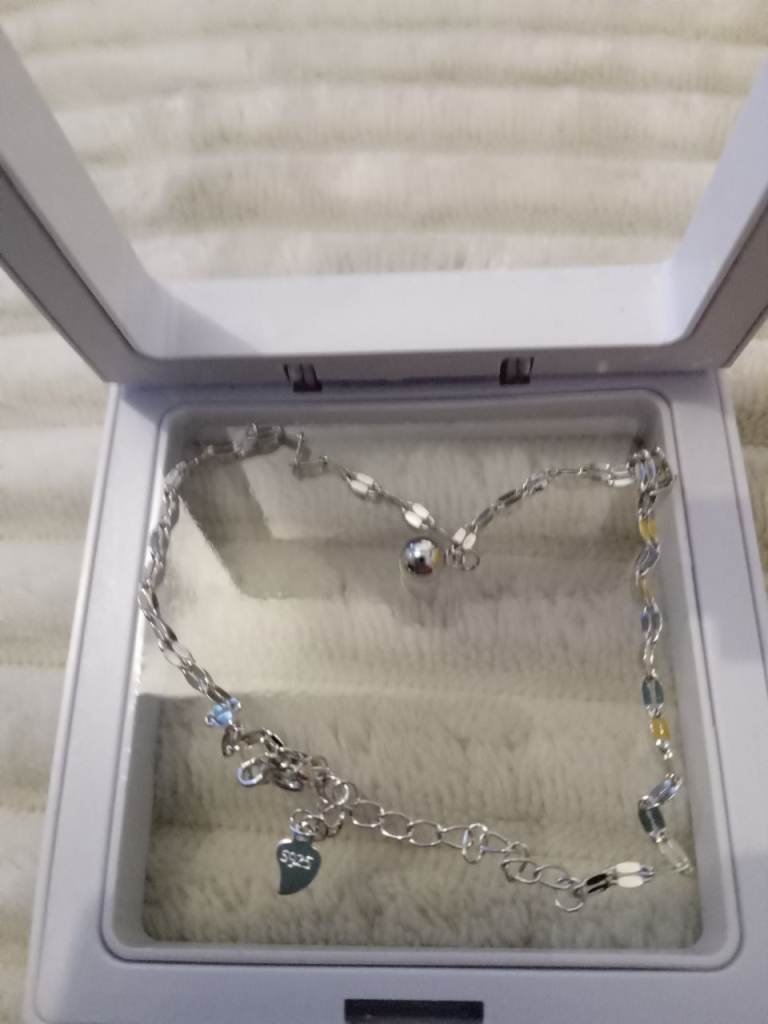 NEW STERLING SILVER ANKLET  (BOXED)