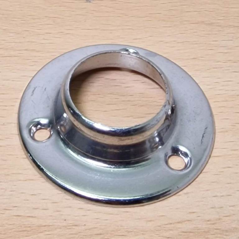 Rail End Socket PACK OF 2 Metal Chrome 25mm Poles Curtain Etc PACK OF 2 UK Made