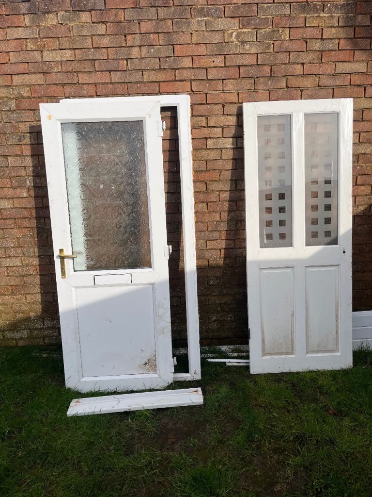 Upvc door and frame, and internal glazed pine door