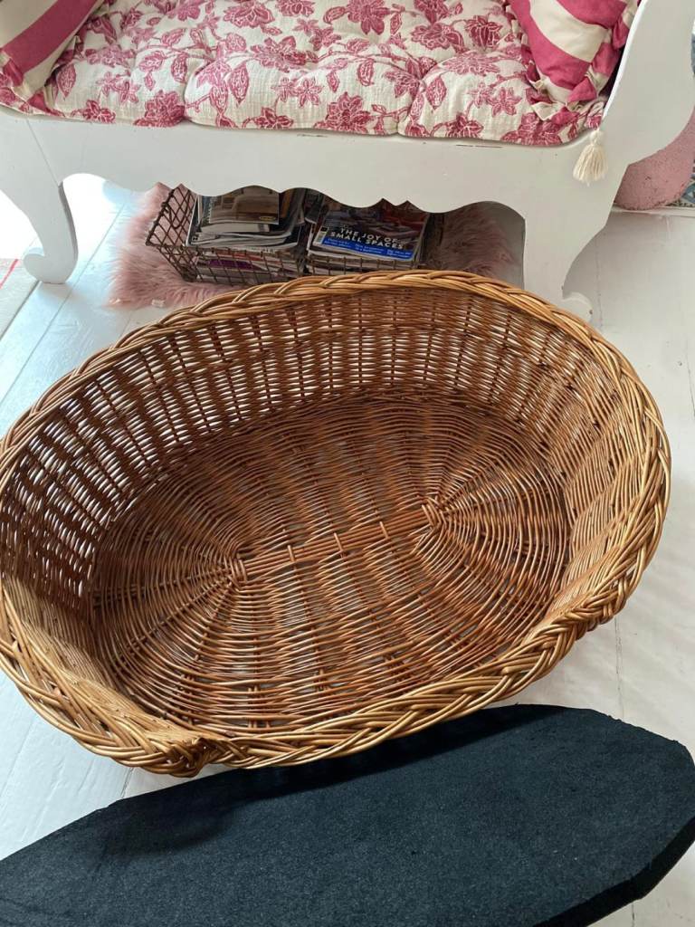 Large wicker dog bed