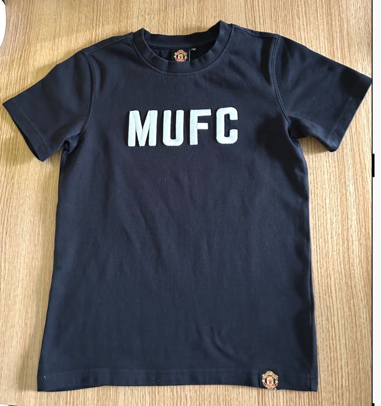 Official Produkt Manchester United T-shirt MUFC Size 11-12 Years Black