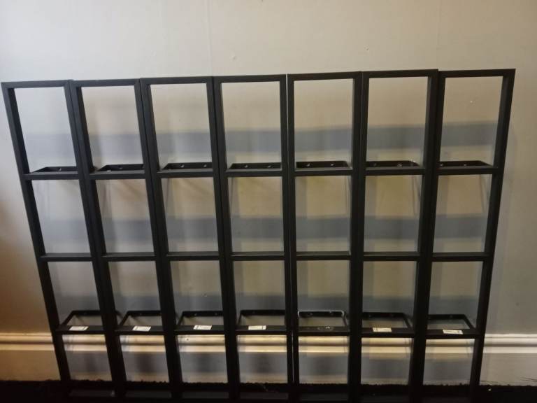 16X IKEA Lerberg 10035 Wall-mounted Metal DVD Shelf/Rack Dark Grey