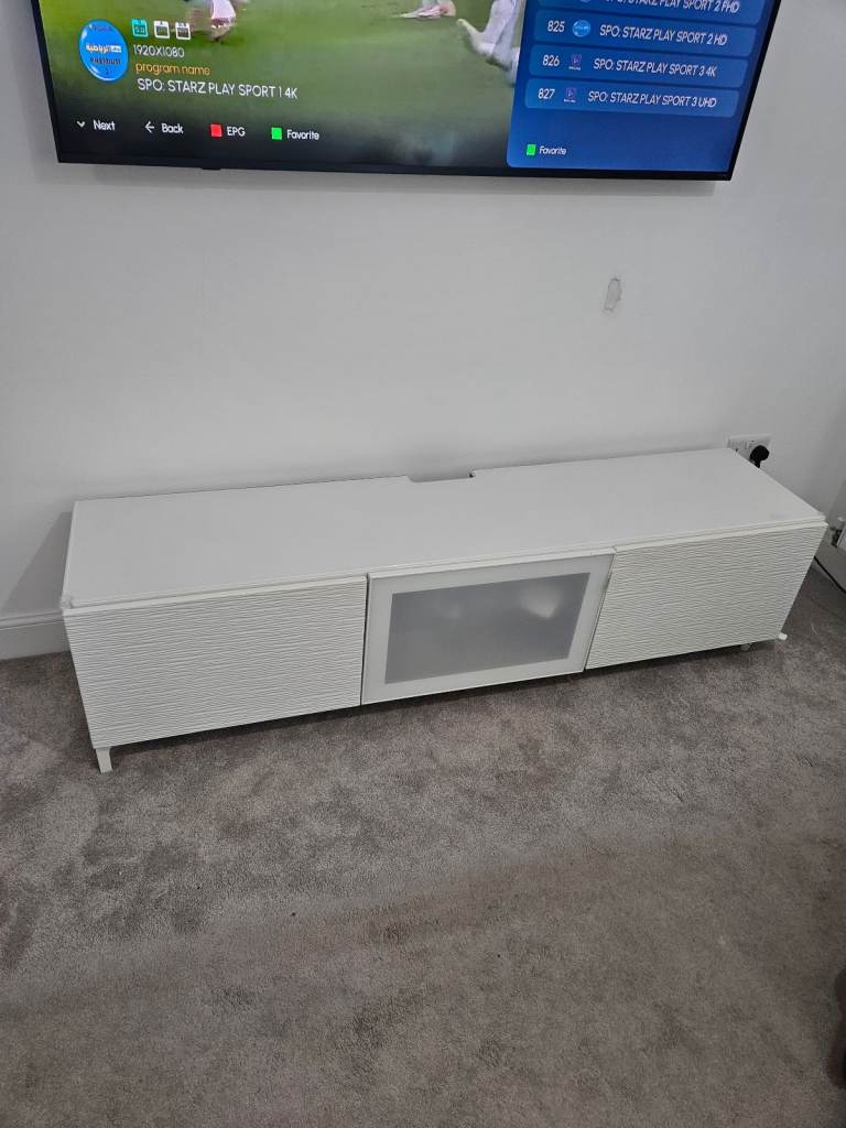 IKEA White TV Stand – 180cm Wide – Great Condition