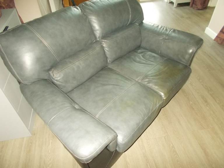 Two Seater Grey Leather Settee FREE for Sale in Dawlish, Devon | Gumtree
